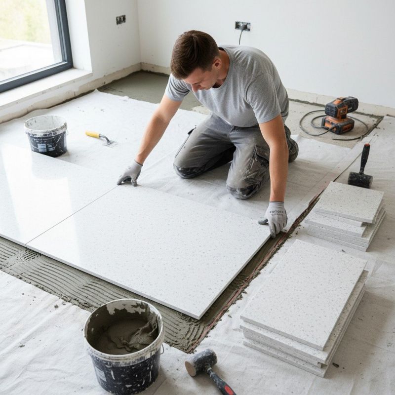 Kitchen Tile Floor Installation
