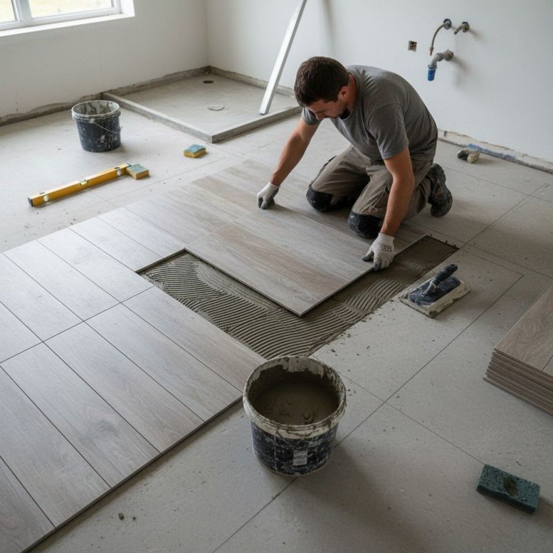 Kitchen Tile Floor Installation