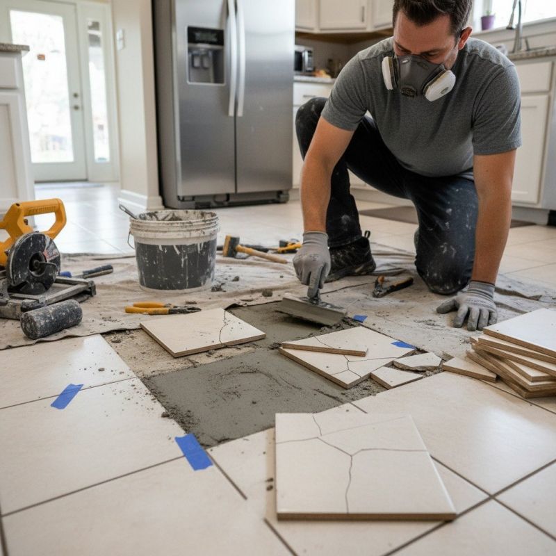 Kitchen Tile Floor Installation
