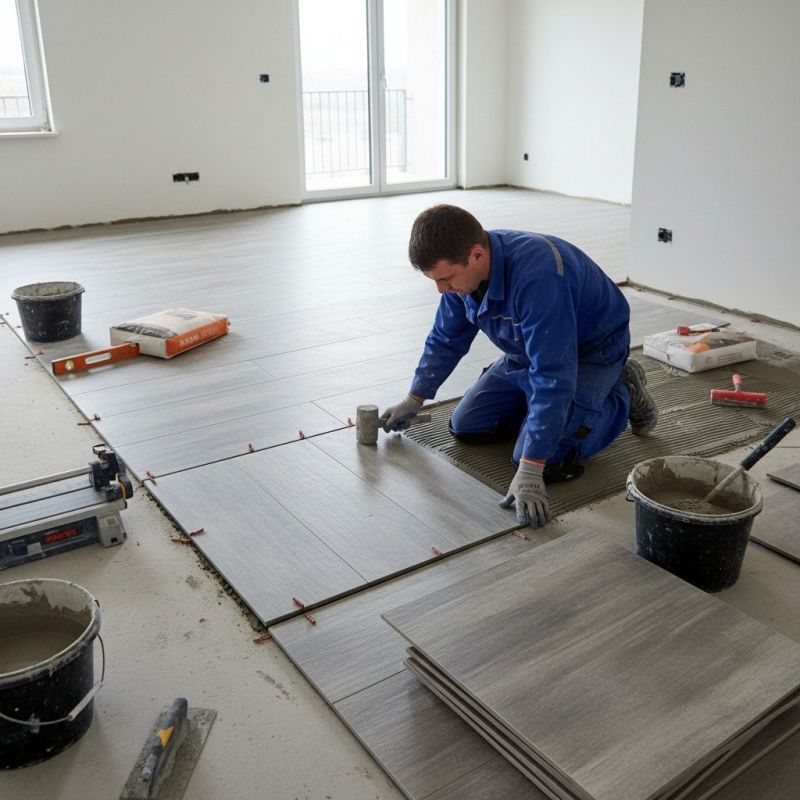 Kitchen Tile Floor Installation